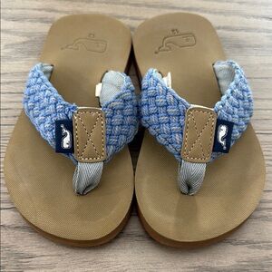 Vineyard Vines Boys (sz12) Braided Rope Flip Flops in Blue & Khaki